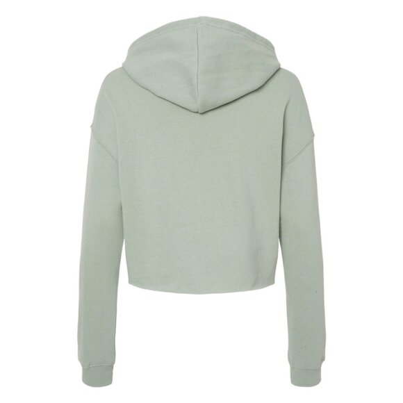 New XS Sage Women’s Lightweight Crop Hooded Sweatshirt - Independent Trading Co - Picture 4 of 5